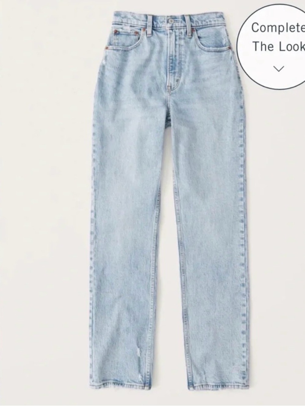 Abercrombie 90s relaxed Jean High-Rise Straight Jeans - Light Blue size 27